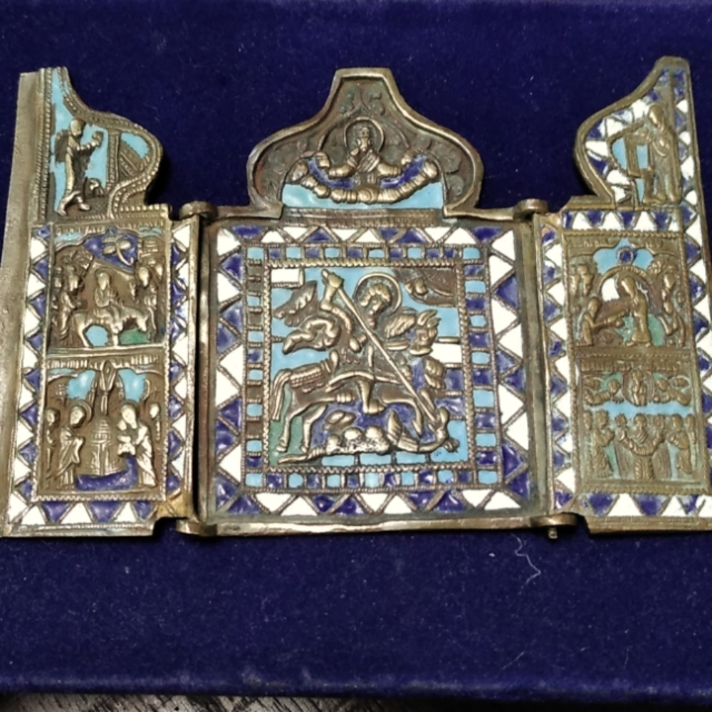 Antique extremely rare Bronze Icon